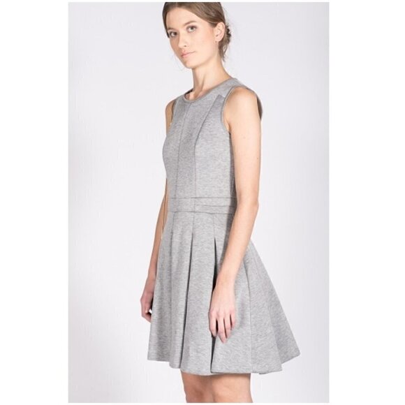 Comptoir des Cotonniers Dress XS Jersey Pleated Gray Neoprene - Picture 5 of 8